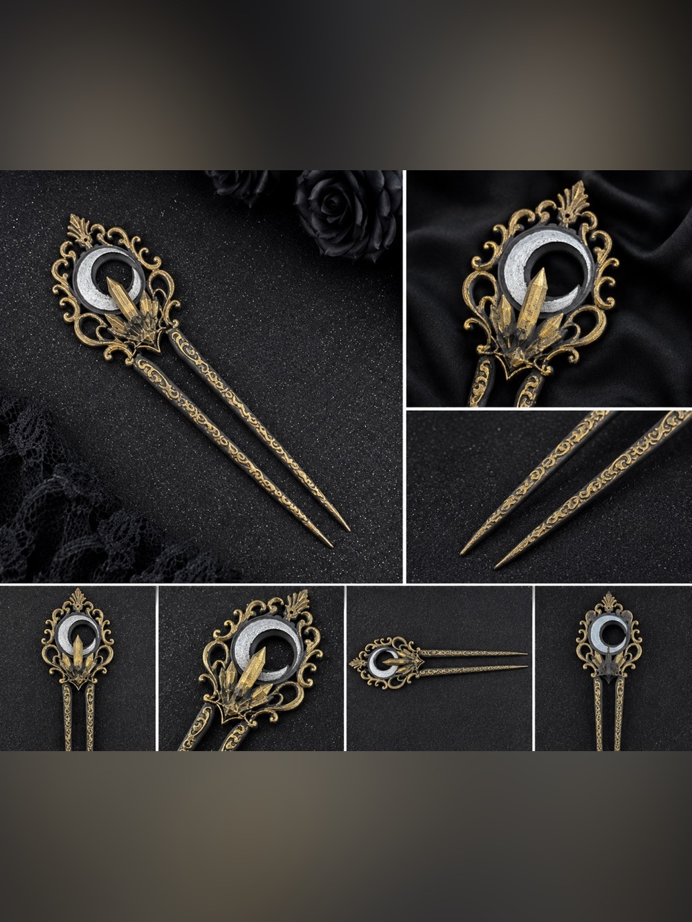 Moon Crystal Hair Fork - Picture 2 of 5